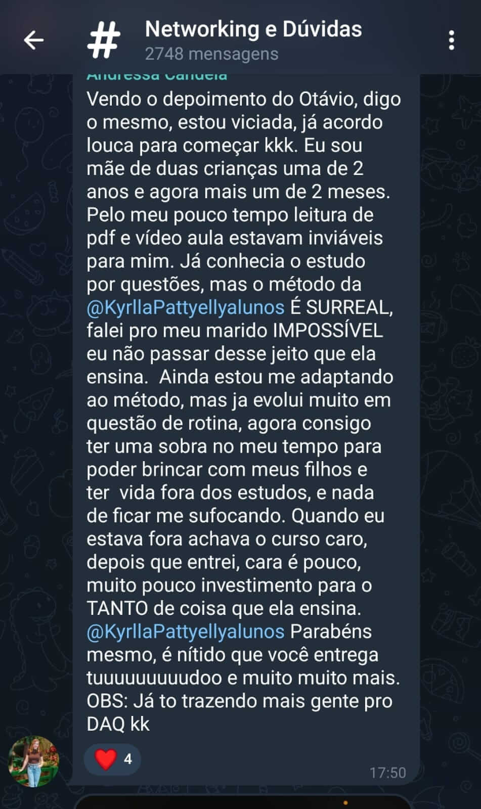 Depoimento de Andressa