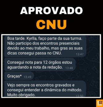 Aluno aprovado no CNU