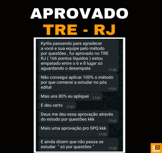 Aluno aprovado no TRE-RJ